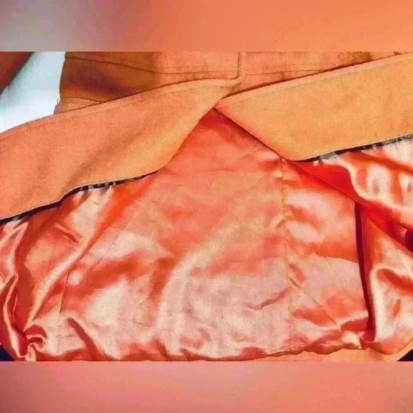 Mossimo Wool Peacoat, Women’s Size Small, Coral Orange, Collarless, Button Up - Picture 7 of 11